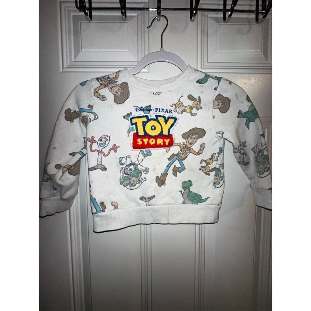 Toddler Boys' Disney Toy Story Fleece Sweatshirt - Off-White 4T